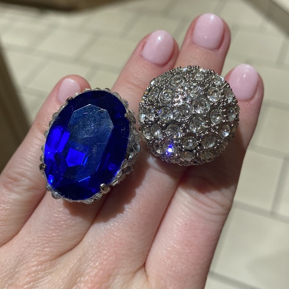 Crystal Necklace with Crystal Domed Ring with BONUS blue Ring - Picture 10 of 16